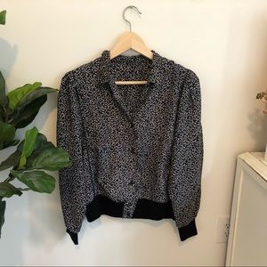 Lightweight floral button down collared shirt